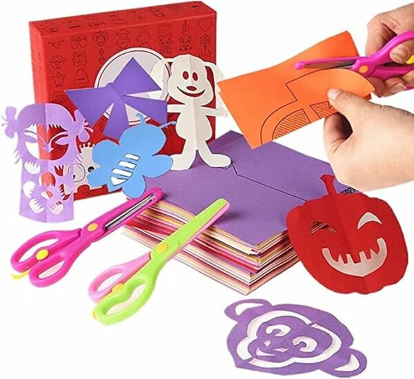 96 Pcs Children Cartoon DIY Colorful Paper Cutting Folding Toys Kids Craft Animal Handcraft Paper Art Learning Educational Toys