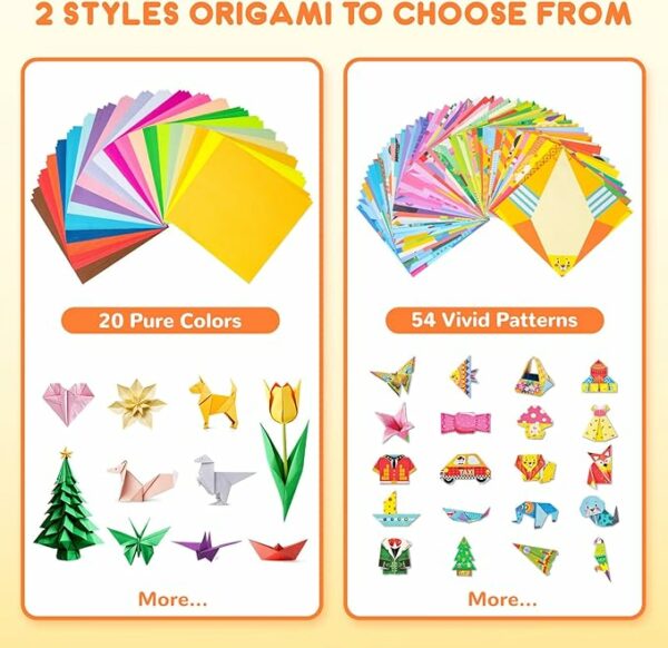 Origami Kit 30/96 Sheets Origami Paper Craft Guiding Book DIY Art Craft Projects Supplies for Beginners Children Kids Boys Girls - Image 4