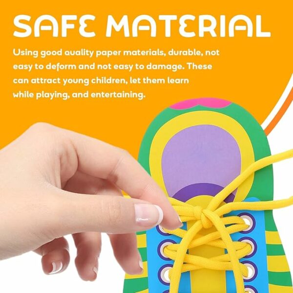 Shoelace Threading Teaching Toys Learn to Tie Shoelaces Toy Kids Toddlers Fine Motor Skills Toy Early Educational Toys Boys Girl - Image 3