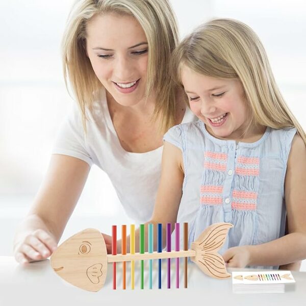 Montessori Fish Bone Matching Puzzle Toy Color Classification and Sensory Matching Game Children's Growth Gift Toy - Image 4