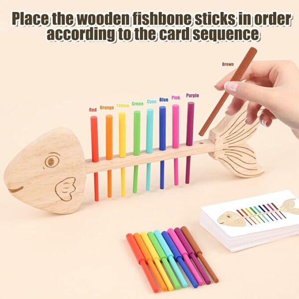 Montessori Fish Bone Matching Puzzle Toy Color Classification and Sensory Matching Game Children's Growth Gift Toy - Image 5
