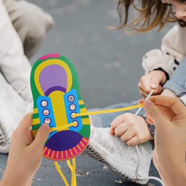 Shoelace Threading Teaching Toys Learn to Tie Shoelaces Toy Kids Toddlers Fine Motor Skills Toy Early Educational Toys Boys Girl - Image 2