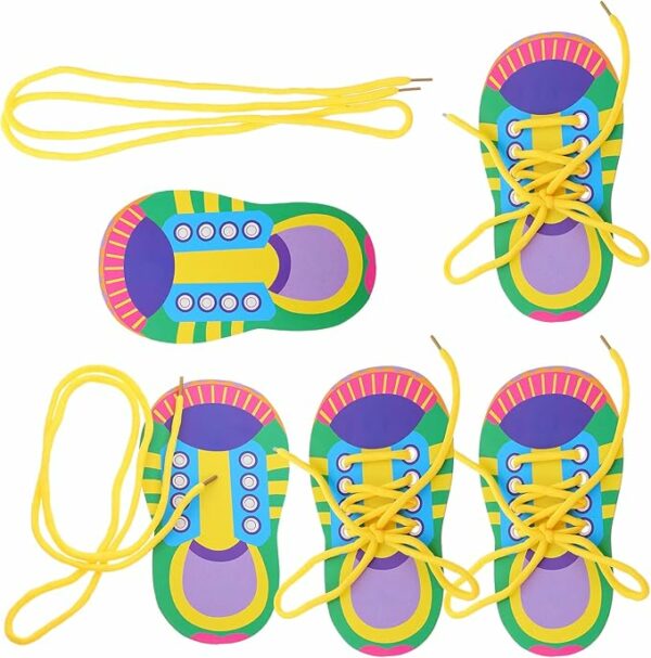 Shoelace Threading Teaching Toys Learn to Tie Shoelaces Toy Kids Toddlers Fine Motor Skills Toy Early Educational Toys Boys Girl