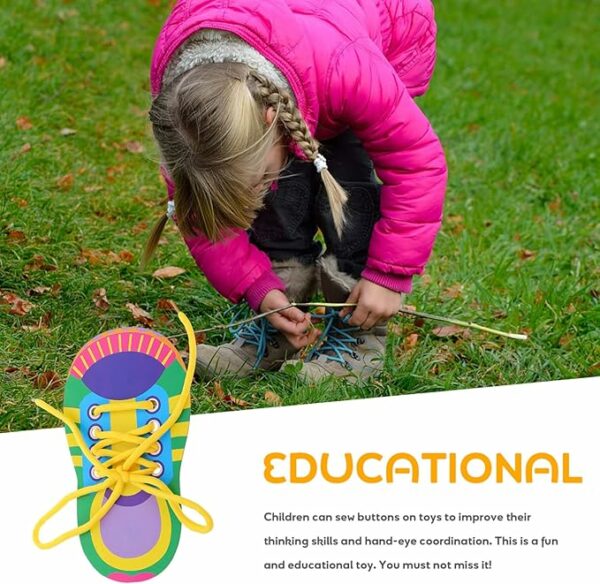 Shoelace Threading Teaching Toys Learn to Tie Shoelaces Toy Kids Toddlers Fine Motor Skills Toy Early Educational Toys Boys Girl - Image 4