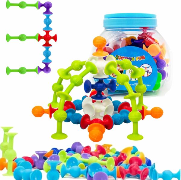 Soft Silicone Sucker Building Blocks Toys DIY Silicone Block Model Sucker Assembled Construction Educational Funny Toys For Kids